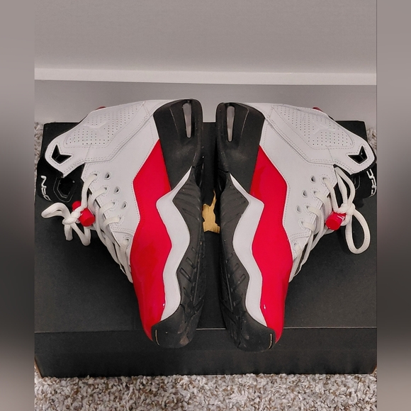 Jordan Red and White High-Top Sneakers - Picture 10 of 17